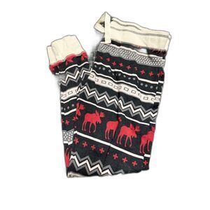 Lazy One Black, Red & White Moose Print Pajama Pants